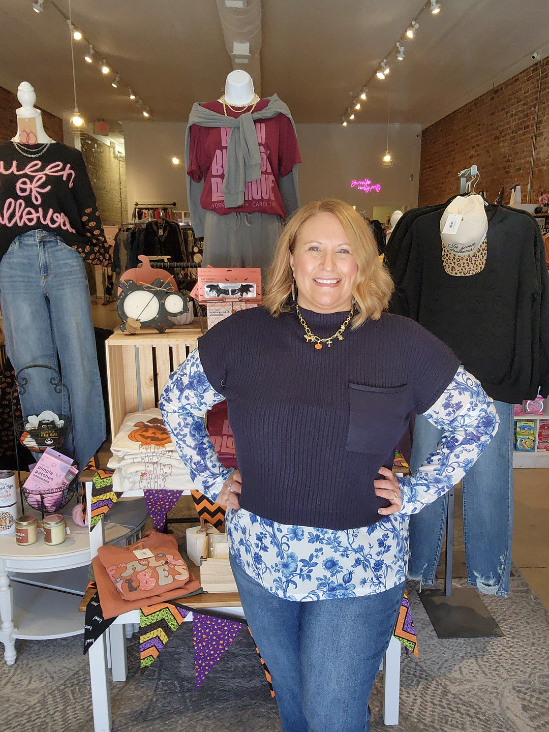 Mock Neck Mom Crop Sweater