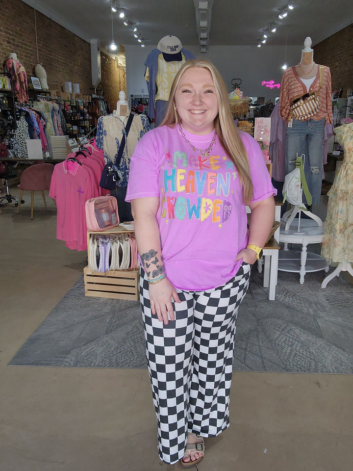 Hi Waist Checkered Pants