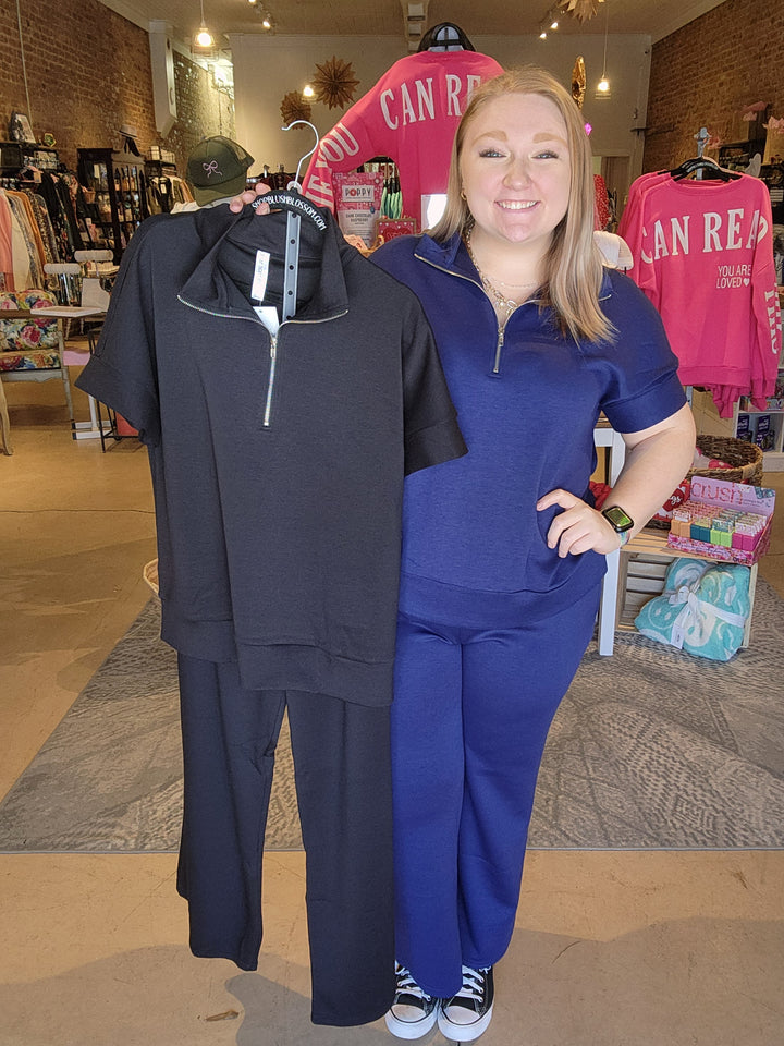 Short Sleeve Quarter Zip Track Suit