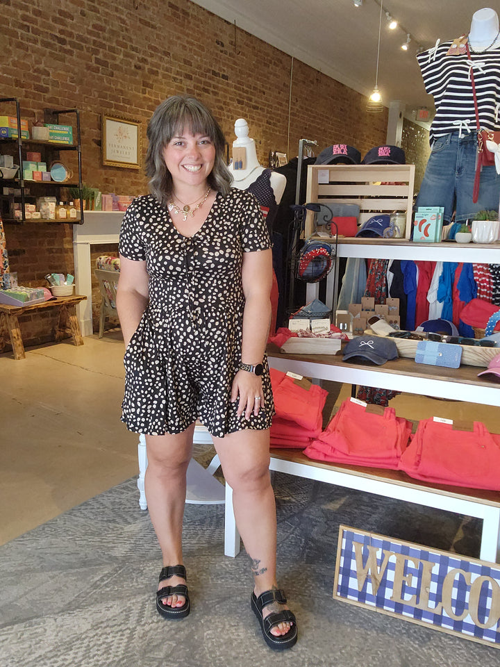 Leopardish Fit & Flare Romper