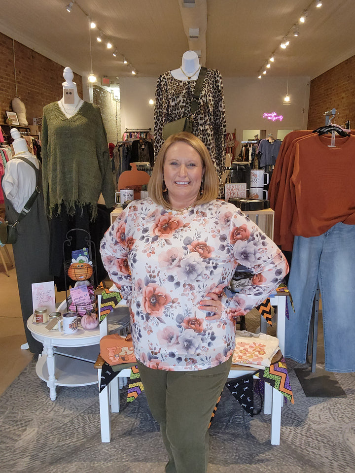 Fall Floral Mesh Shirt