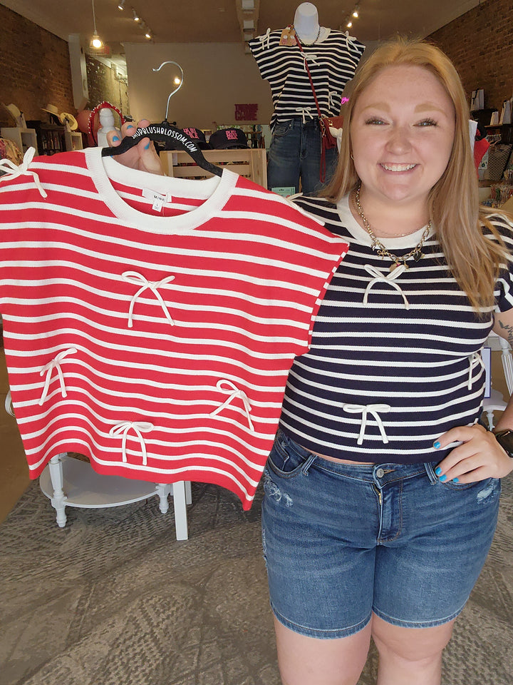 Stripe Bow Top