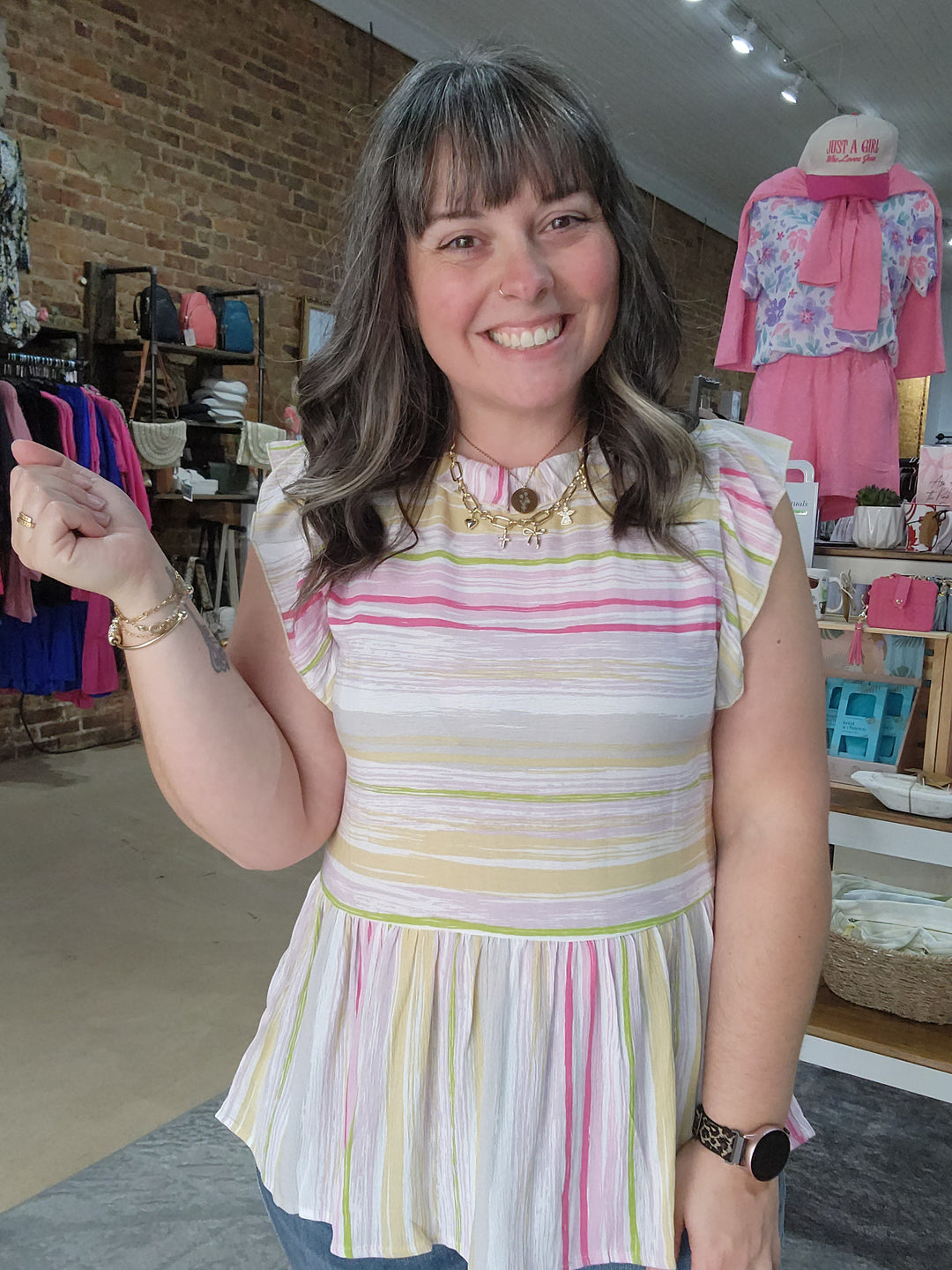 Striped Ruffle Top