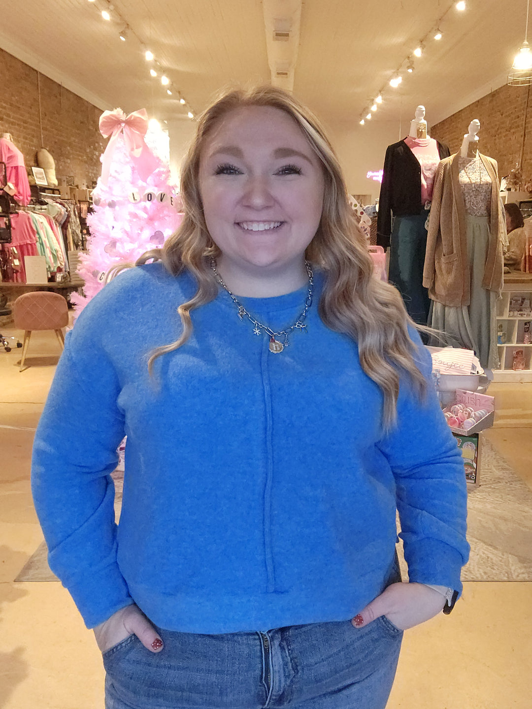 Plush Front Seam Top