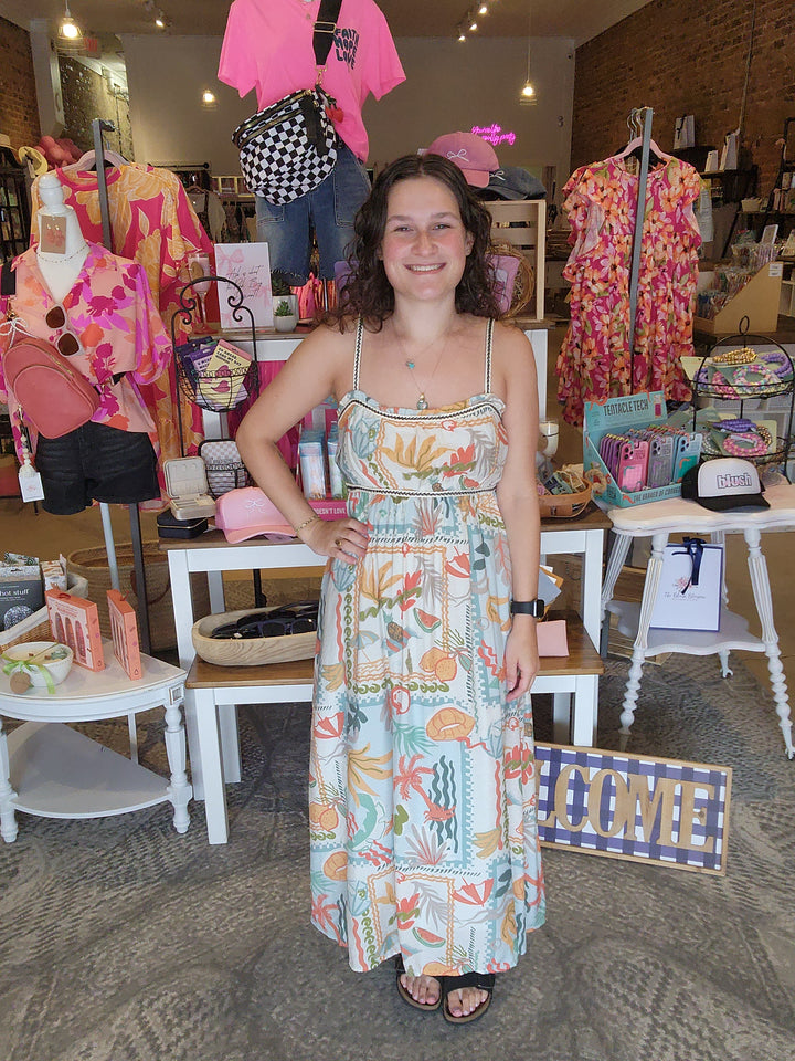 Summer Braid Trim Midi Dress