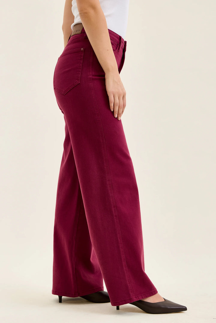 Judy Blue Tummy Control Wide Boysenberry Jeans