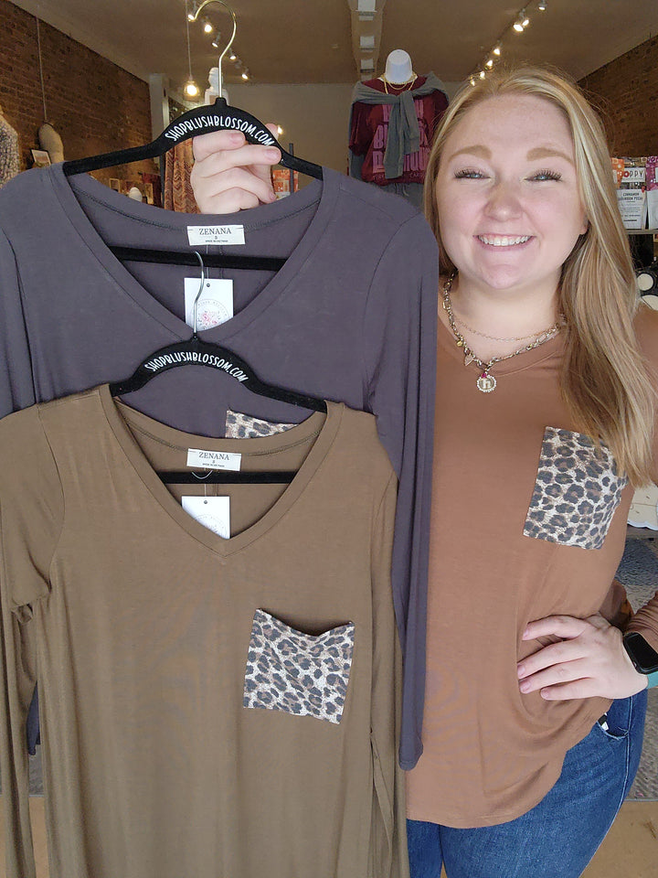 Cheetah Pocket VNeck