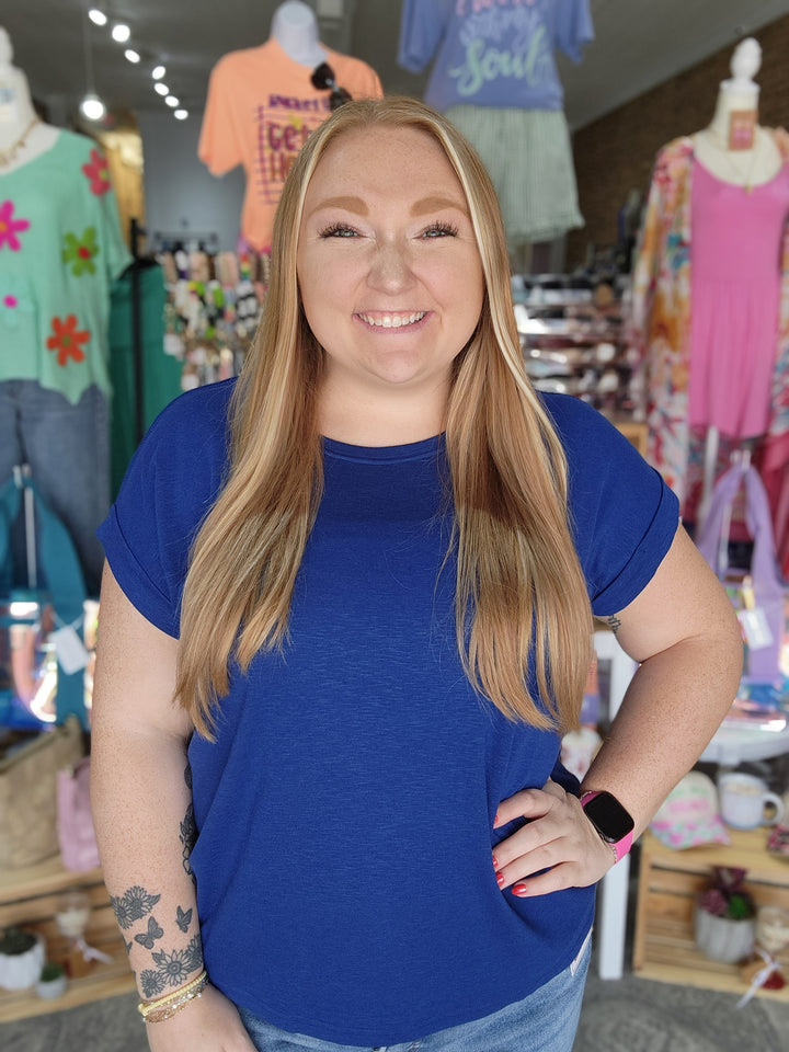 Lt Navy Slub Tee