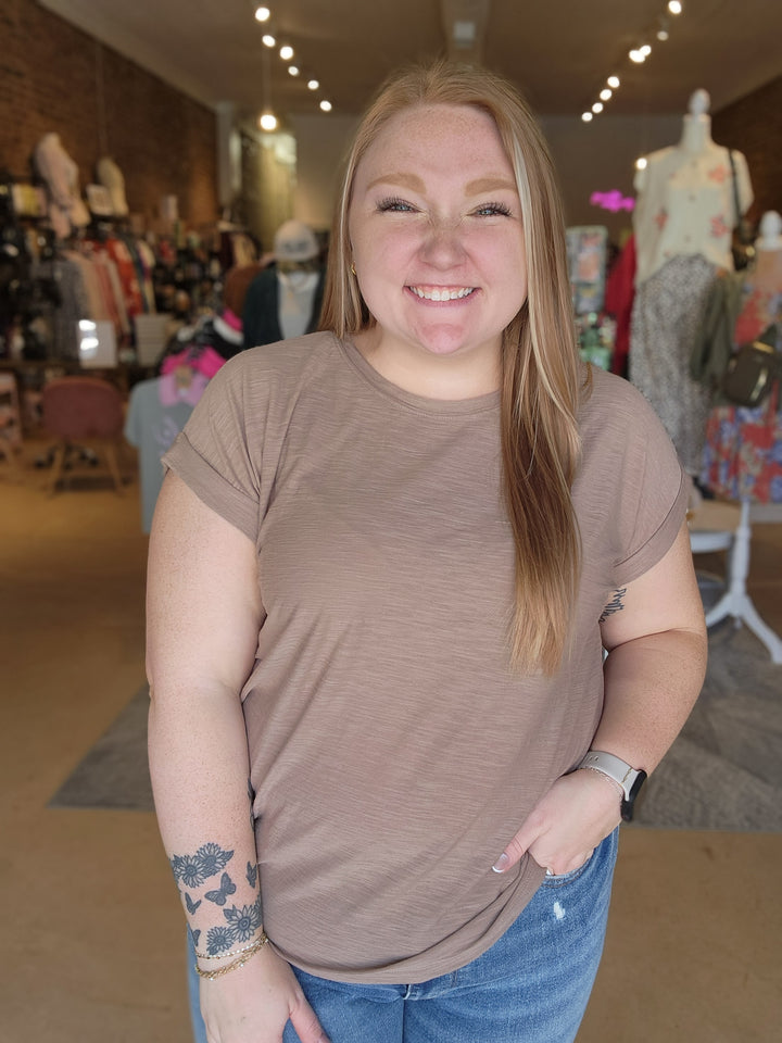 Roll Cuff Slub Tee