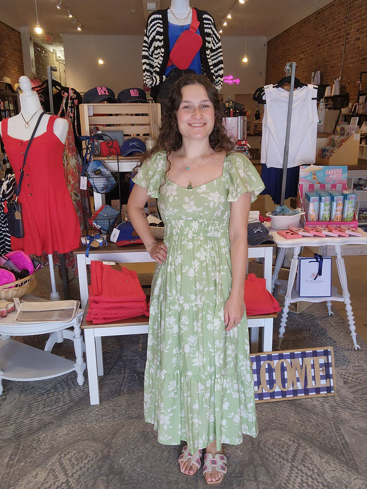 Floral Flounce Midi Dress