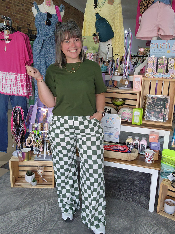 Olive Checkered Pants