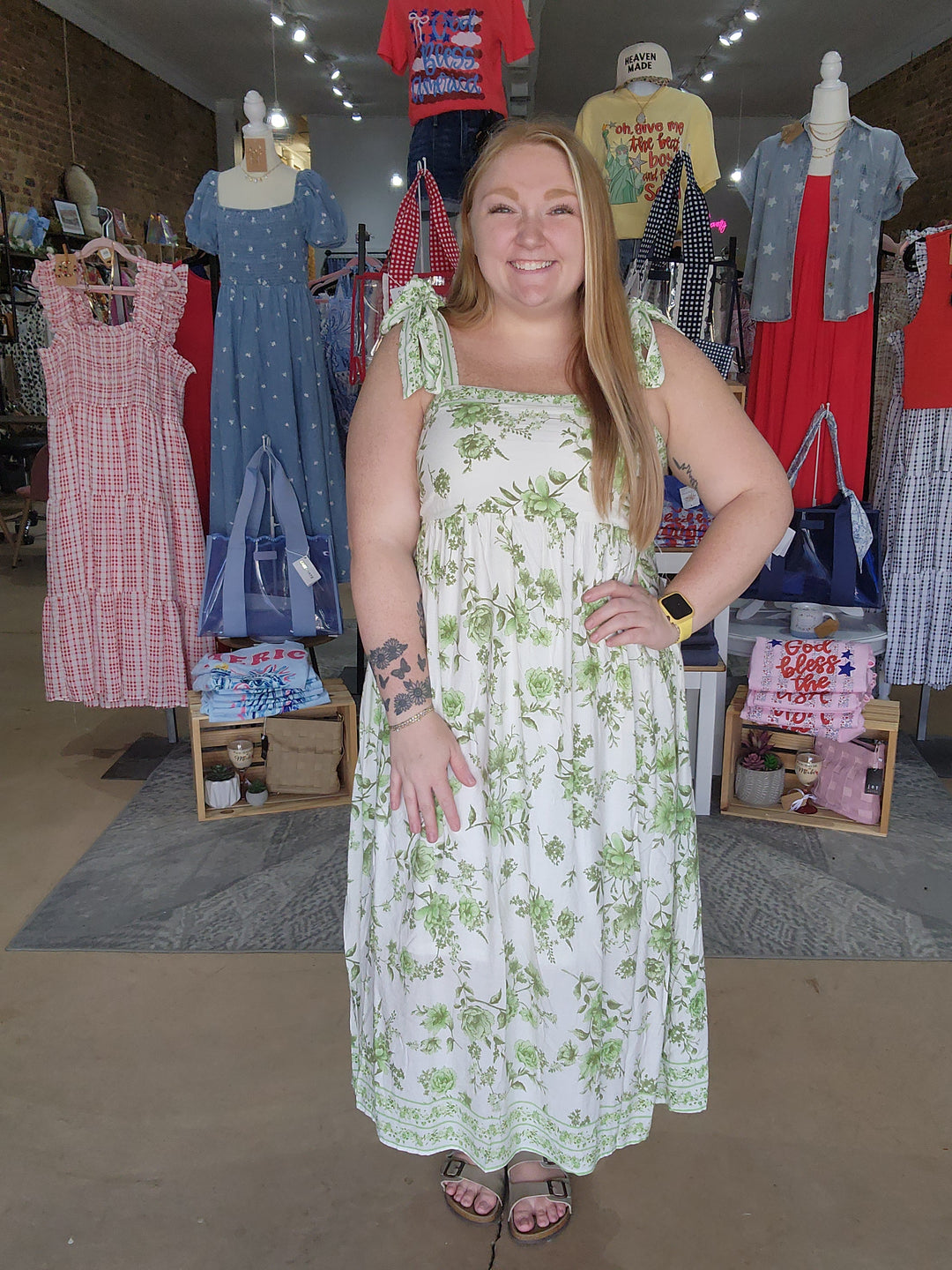 Floral Empire Tie Strap Dress
