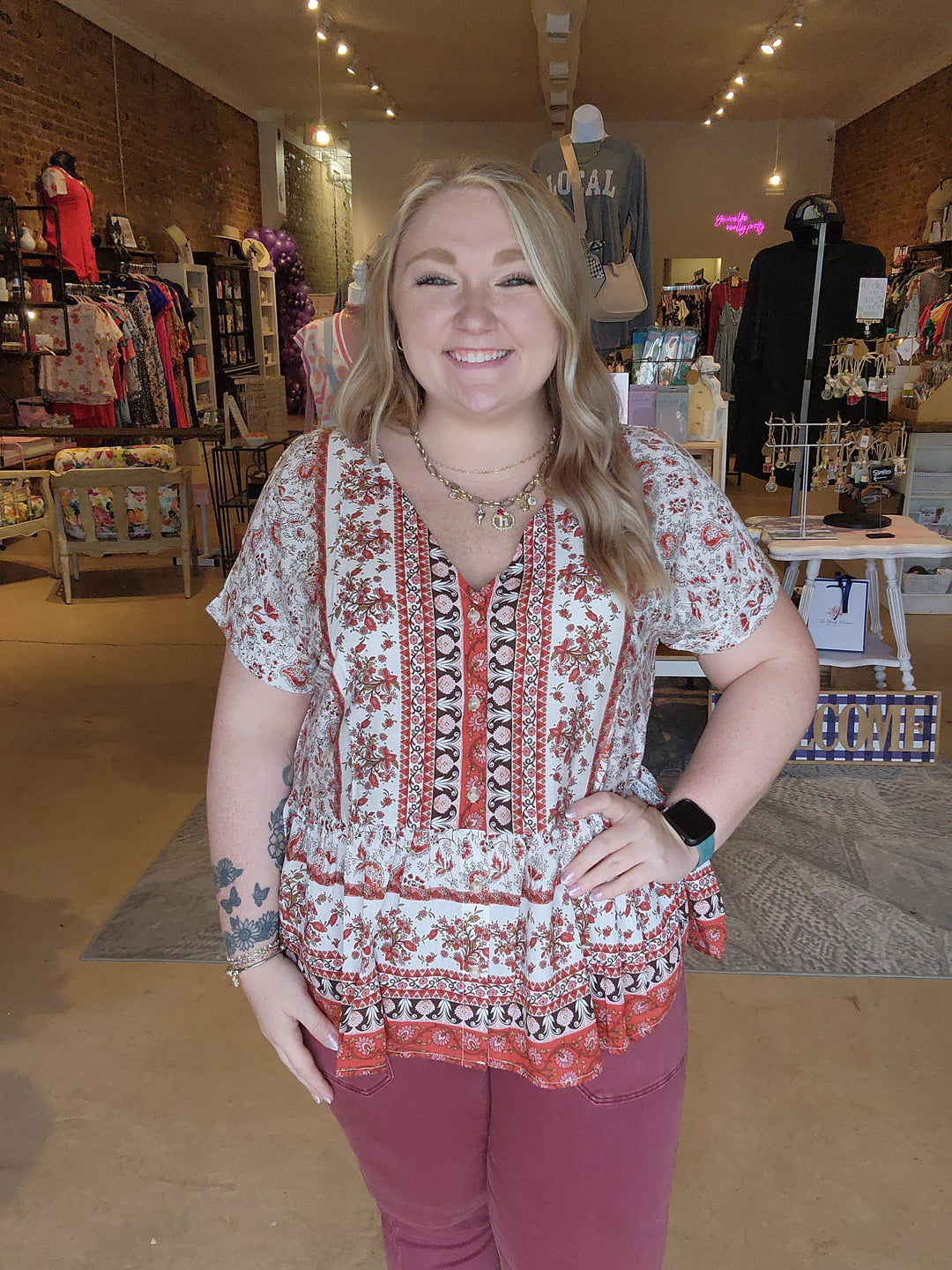 Paisley Floral Ruffle Top