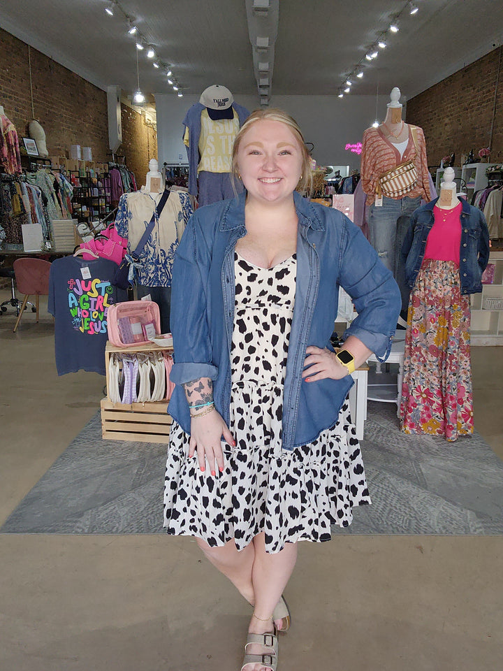 Leopard Print Tiered Dress