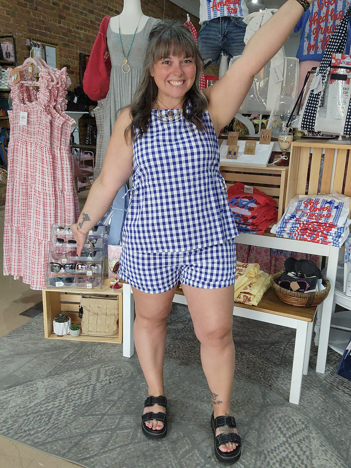 Gingham Shorts Set