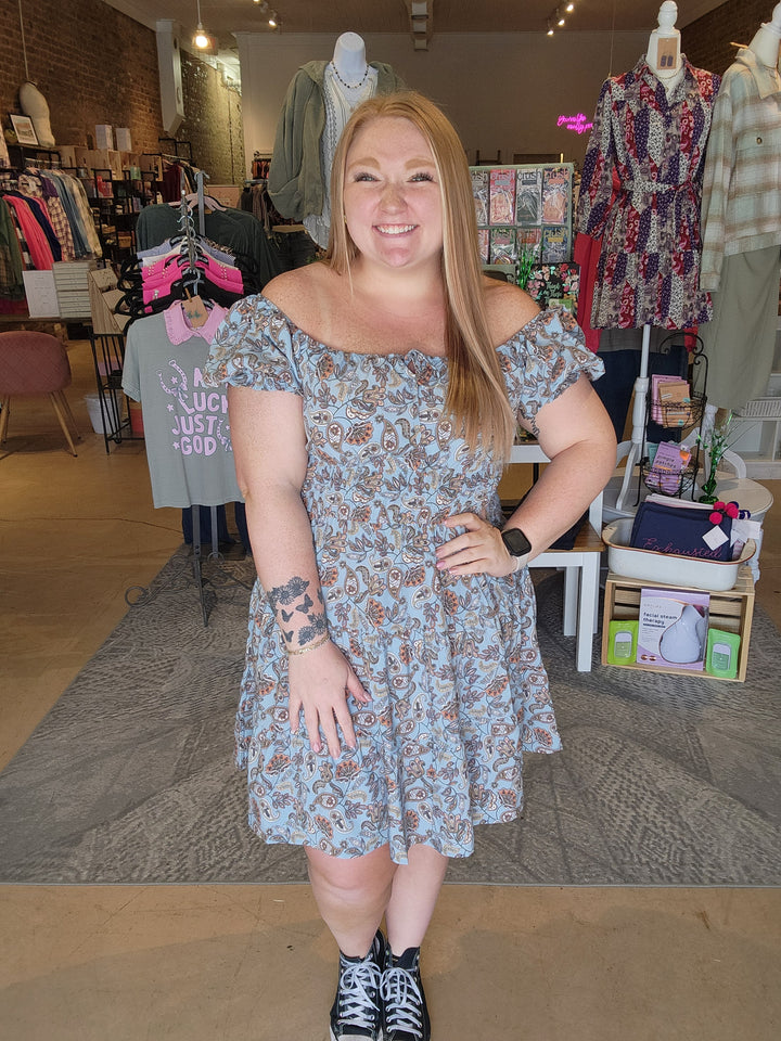 Plus Paisley Blue Dress