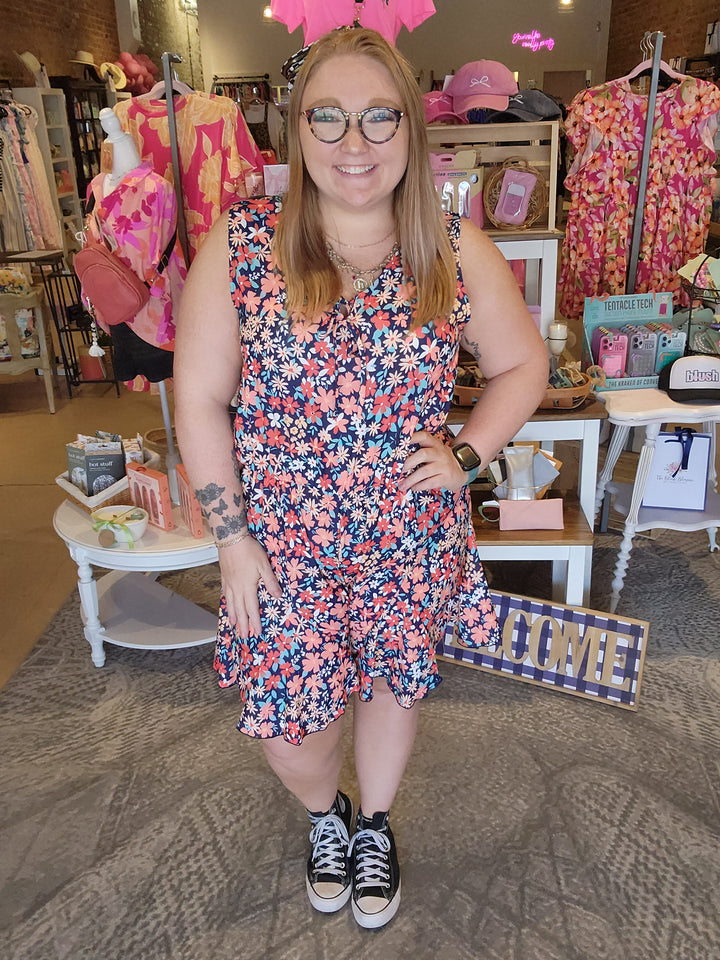 Floral Fit and Flare Romper
