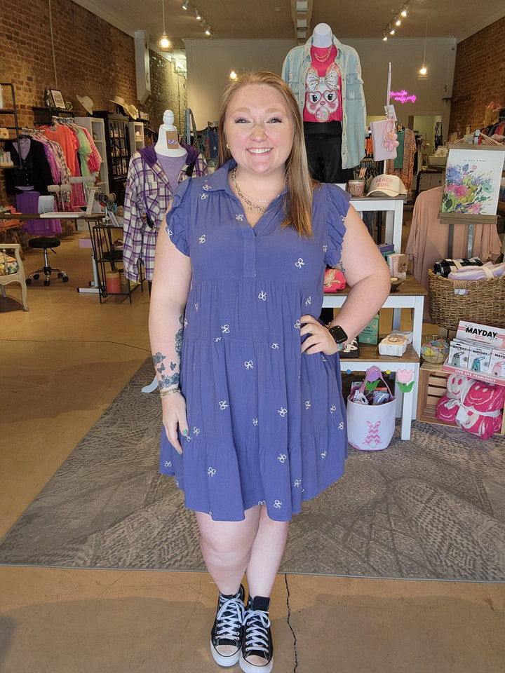 Navy Bow Dress