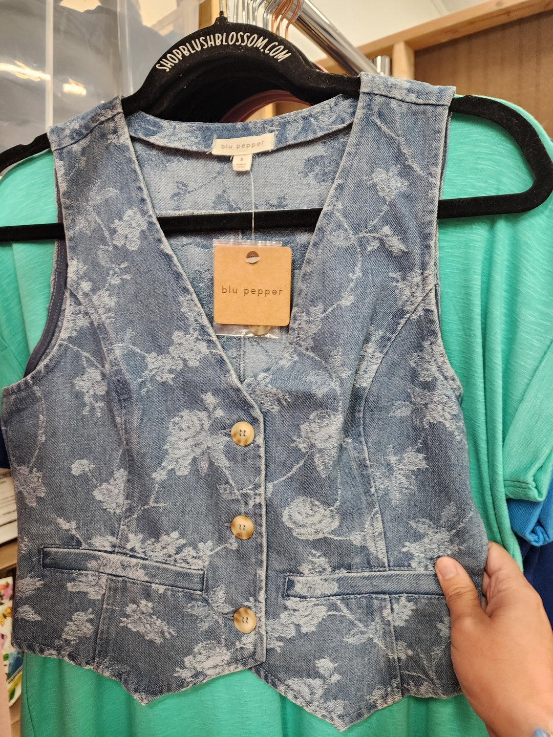 Floral Button Down Vest