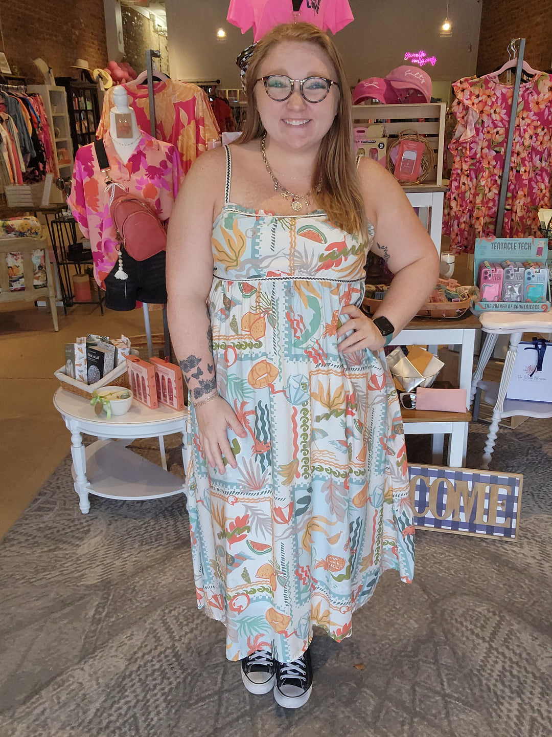 Summer Braid Trim Midi Dress