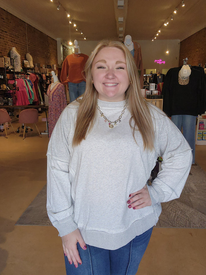 Heathered Grey Hooded Sweatshirt