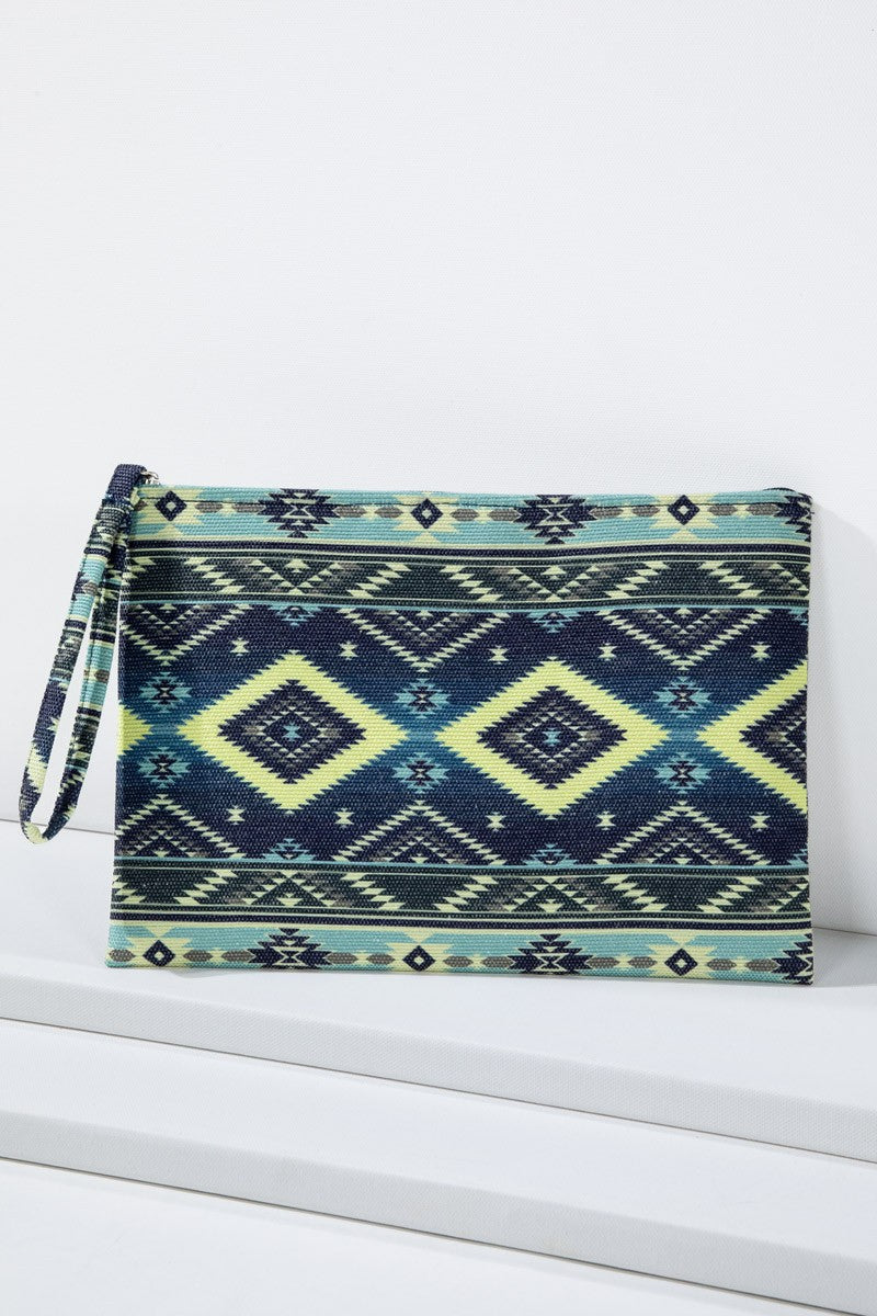 Blue Aztec Clutch